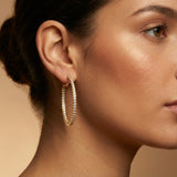 35mm Gold Diamond Hoop Earrings - GeumJewels