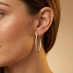 35mm Gold Diamond Hoop Earrings - GeumJewels