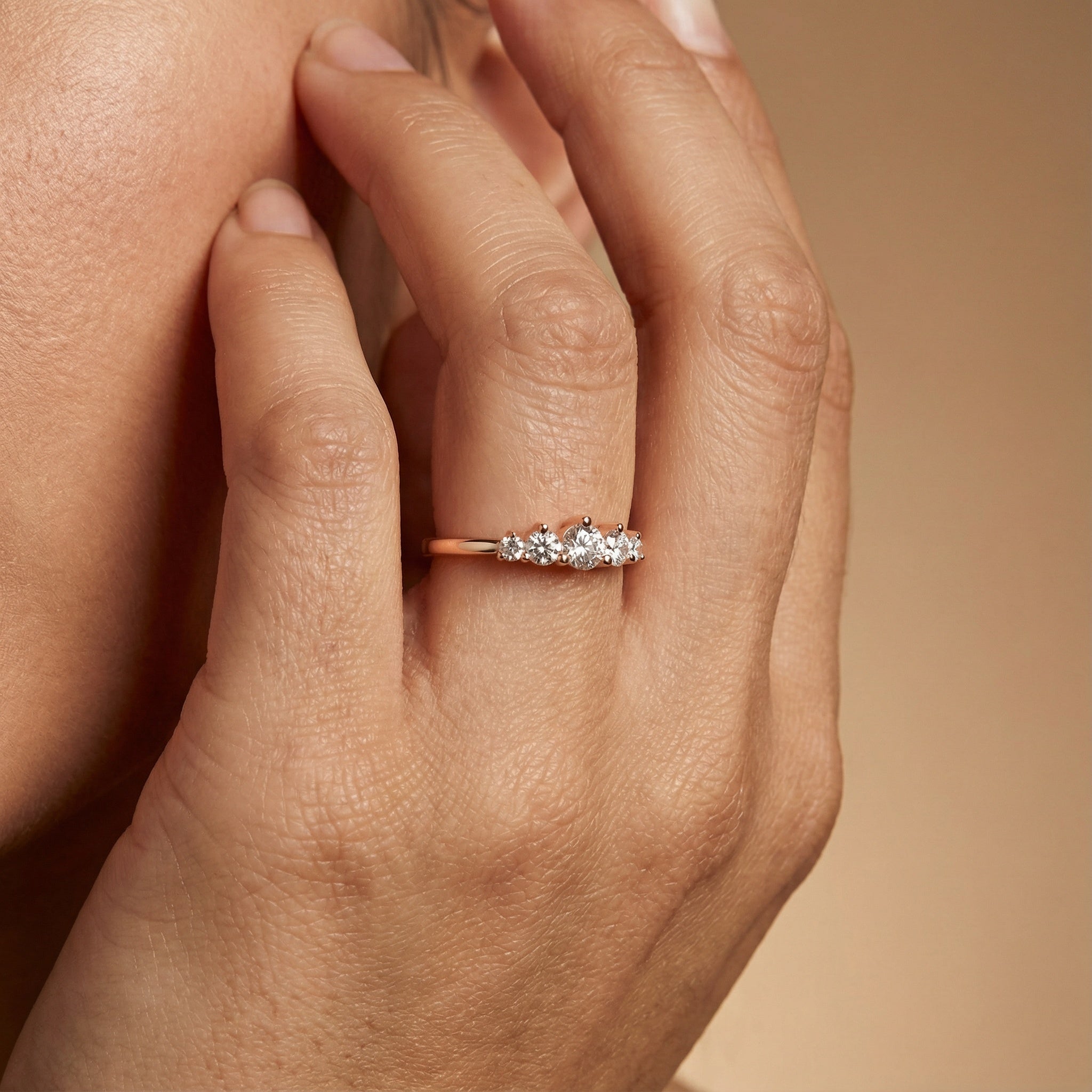 Gold Diamond Modern Band Ring - GeumJewels