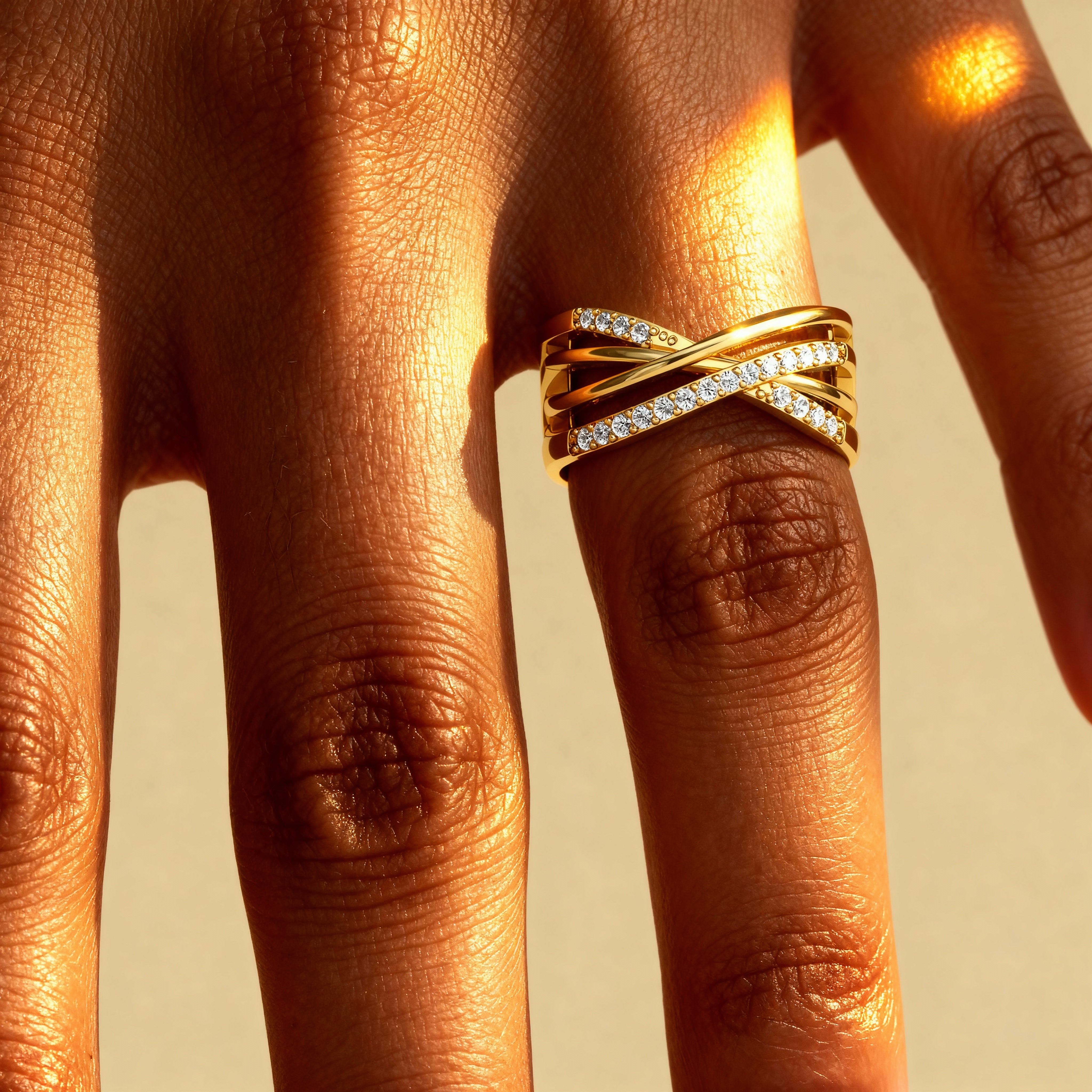 Natural Diamond Chevron Ring - GeumJewels