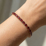 Ruby Tennis Bracelet: 14k Rose Gold Gemstone Bridal Jewelry - GeumJewels
