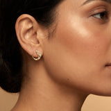 Solid Gold Contemporary Front-to-Back Diamond Hoops