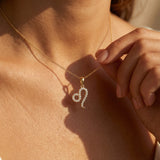 Leo Zodiac Diamond Charm Gold Pendant