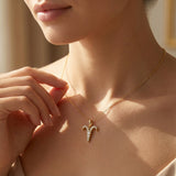 Aries Zodiac Diamond Charm Gold Pendant - GeumJewels