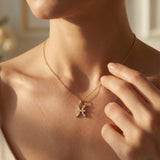 Pisces Zodiac Diamond Charm Gold Pendant - GeumJewels