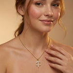 Sagittarius Zodiac Diamond Charm Gold Pendant - GeumJewels