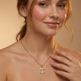 Sagittarius Zodiac Diamond Charm Gold Pendant - GeumJewels