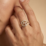 Diamond Cancer Zodiac Horoscope Sign Ring - GeumJewels