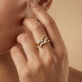 Diamond Aquarius Zodiac Horoscope Sign Ring - GeumJewels