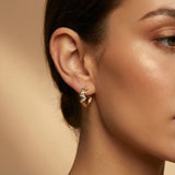 Vintage Inspired Twisted Wire Diamond Hoop Earrings