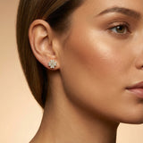 Clover Style Diamond Dainty Earrings - GeumJewels