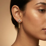 Four Diamond Drop Bail Earrings