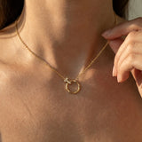 Circular Necklace with Diamond Anchor Loop - GeumJewels