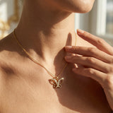 Aura Butterfly Diamond Gold Necklace