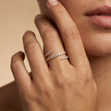 Open Spiral Dainty Diamond Ring - GeumJewels