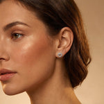 Circular Round Diamond Stud Dainty Earrings - GeumJewels