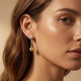 Yard Chain Diamond Ball Dangle Earrings