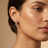 Elongated Circular Diamond Drop Earrings - GeumJewels