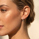 Dainty Diamond Huggie Hoop Earrings