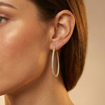 Elongated Linear Diamond Drop Earrings - GeumJewels