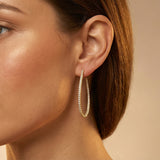Elongated Linear Diamond Drop Earrings - GeumJewels