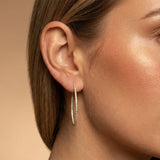 Elongated Linear Diamond Drop Earrings - GeumJewels
