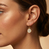 Round Diamond Dainty Earrings with Ear wire - GeumJewels