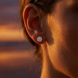 Halo Diamant Solitaire Zierliche Ohrstecker