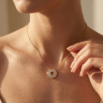 Three Row Diamond Solid Gold Necklace - GeumJewels