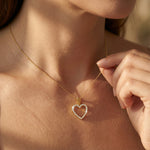 Diamond Heart Shape Pendant with Twisted Wire Loop - GeumJewels