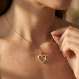 Diamond Heart Shape Pendant with Twisted Wire Loop - GeumJewels