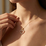 Diamond Heart Shape Pendant with Twisted Wire Loop - GeumJewels