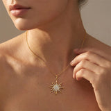 Shinning Sun Diamond Celestial Pendant - GeumJewels