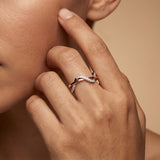 Criss Cross Diamond Gold Ring