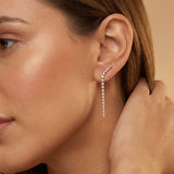 Linear Diamond Drop Earrings - GeumJewels