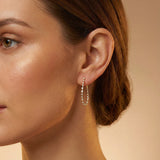 Teardrop Style Distant Diamond Drop Earrings - GeumJewels