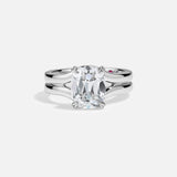 Lab Grown Diamond Cushion Shape Double Band Ring Elegant
