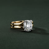 Lab Grown Diamond Cushion Shape Double Band Ring Elegant