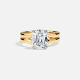 Lab Grown Diamond Cushion Shape Double Band Ring Elegant