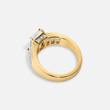 14kt Solid Gold Lab Grown Diamond Emerald Cut Channel Set Ring