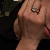 14kt Solid Gold Lab Grown Diamond Emerald Cut Channel Set Ring