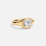 Lab Grown Diamond Cushion Cut Ring 14kt Solid Yellow Gold Jewelry