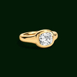Lab Grown Diamond Cushion Cut Ring 14kt Solid Yellow Gold Jewelry
