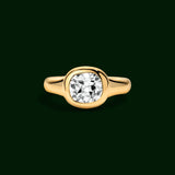 Lab Grown Diamond Cushion Cut Ring 14kt Solid Yellow Gold Jewelry