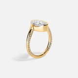 Lab Grown Diamond Oval Solitaire Ring 14kt Solid Gold Bypass Engagement Jewelry