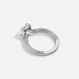 14kt Rose Gold Lab Diamond Oval Shape Ring Solitaire Secret Pave Diamond Rings