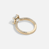 14kt Rose Gold Lab Diamond Oval Shape Ring Solitaire Secret Pave Diamond Rings