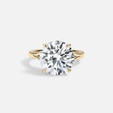 Lab Diamond Round Shape Ring Split Shank 14kt Solid Gold Jewelry