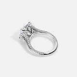 Lab Diamond Round Shape Ring Split Shank 14kt Solid Gold Jewelry