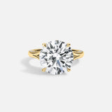 Lab Diamond Round Shape Ring Split Shank 14kt Solid Gold Jewelry
